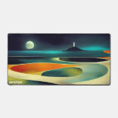 カラフル抽象芸術パノラマ風景モノグラム デスクマット (正面)