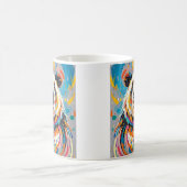 カラフル抽象芸術パンダ動物デザイン コーヒーマグカップ (中央)