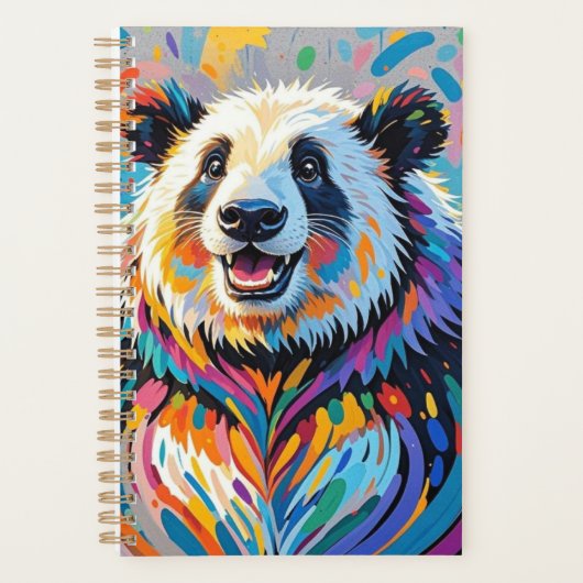 カラフル抽象芸術パンダ動物デザイン プランナー手帳 (正面)
