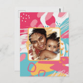 カラフル抽象芸術パーソナライズされた写真 ポストカード (正面/裏面)