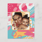 カラフル抽象芸術パーソナライズされた写真 ポストカード (正面)
