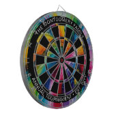 カラフル抽象芸術パーソナライズされた ダーツボード (正面左)