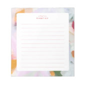 カラフル抽象芸術パーソナライズされた ノートパッド (正面)