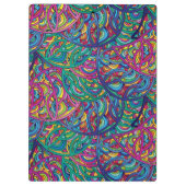カラフル抽象芸術ヒッピー動的波型 クリップボード (裏面)