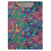カラフル抽象芸術ヒッピー動的波型 クリップボード (正面)