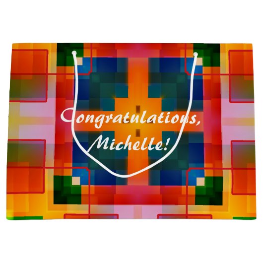 カラフル抽象芸術フェスティバルデザイン抱き枕 ラージペーパーバッグ (正面)