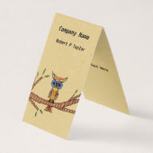 カラフル抽象芸術フクロウオンツリーブランチタン 名刺 (正面)