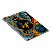 カラフル抽象芸術フラクタル蝶カグーン ノートブック (右側)