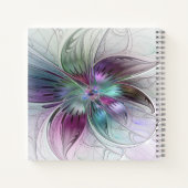 カラフル抽象芸術フラワーフローラのフラクタルアート名 ノートブック (裏面)