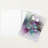 カラフル抽象芸術フラワーフローラのフラクタルアート名 プランナー手帳 (ディスプレー)