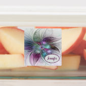 カラフル抽象芸術フラワーモダンフラクタルアート名 ラベル (貼付)