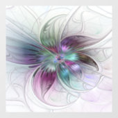 カラフル抽象芸術フラワーモダンフローラフラクタル ウィンドウサイン (シート)