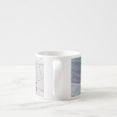 カラフル抽象芸術フラワーモダンフローラフラクタル エスプレッソカップ (裏面)