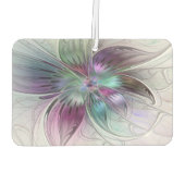 カラフル抽象芸術フラワーモダンフローラフラクタル カーエアーフレッシュナー (裏面)