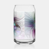 カラフル抽象芸術フラワーモダンフローラフラクタル ガラス缶 (右)