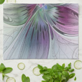 カラフル抽象芸術フラワーモダンフローラフラクタル キッチンタオル (折り畳み)