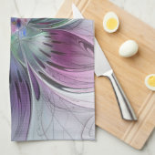 カラフル抽象芸術フラワーモダンフローラフラクタル キッチンタオル (四つ折り)