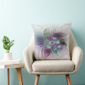 カラフル抽象芸術フラワーモダンフローラフラクタル クッション (椅子)