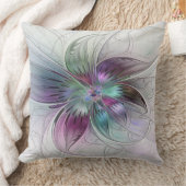 カラフル抽象芸術フラワーモダンフローラフラクタル クッション (ブランケット)