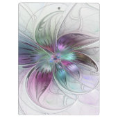 カラフル抽象芸術フラワーモダンフローラフラクタル クリップボード (裏面)