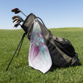 カラフル抽象芸術フラワーモダンフローラフラクタル ゴルフタオル (グリーン)