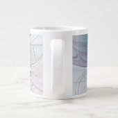 カラフル抽象芸術フラワーモダンフローラフラクタル ジャンボコーヒーマグカップ (裏面)