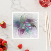 カラフル抽象芸術フラワーモダンフローラフラクタル スタンダードカクテルナプキン (インサイチュ)