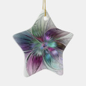 カラフル抽象芸術フラワーモダンフローラフラクタル セラミックオーナメント (右)