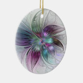 カラフル抽象芸術フラワーモダンフローラフラクタル セラミックオーナメント (右)