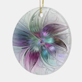 カラフル抽象芸術フラワーモダンフローラフラクタル セラミックオーナメント (左)