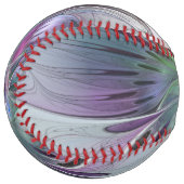 カラフル抽象芸術フラワーモダンフローラフラクタル ソフトボール (正面左)