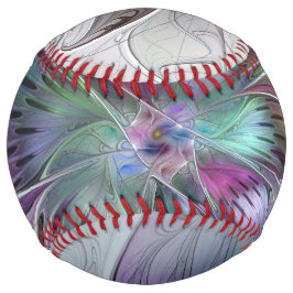 カラフル抽象芸術フラワーモダンフローラフラクタル ソフトボール