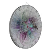 カラフル抽象芸術フラワーモダンフローラフラクタル ダーツボード (正面左)