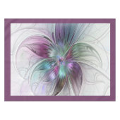 カラフル抽象芸術フラワーモダンフローラフラクタル テーブルクロス (正面(横))