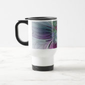 カラフル抽象芸術フラワーモダンフローラフラクタル トラベルマグ (左)