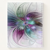 カラフル抽象芸術フラワーモダンフローラフラクタル ノートブック (裏面)