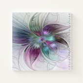 カラフル抽象芸術フラワーモダンフローラフラクタル ノートブック (裏面)