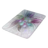 カラフル抽象芸術フラワーモダンフローラフラクタル バスマット (アングル)