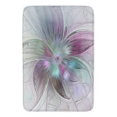 カラフル抽象芸術フラワーモダンフローラフラクタル バスマット (正面縦)