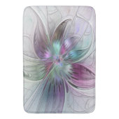 カラフル抽象芸術フラワーモダンフローラフラクタル バスマット (正面縦)