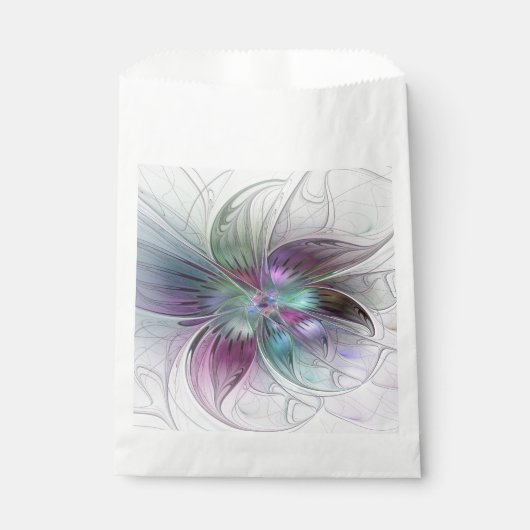 カラフル抽象芸術フラワーモダンフローラフラクタル フェイバーバッグ (正面)