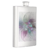 カラフル抽象芸術フラワーモダンフローラフラクタル フラスク (右)