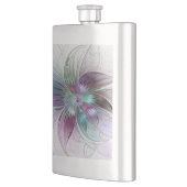 カラフル抽象芸術フラワーモダンフローラフラクタル フラスク (左)