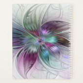 カラフル抽象芸術フラワーモダンフローラフラクタル プランナー手帳 (裏面)