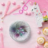 カラフル抽象芸術フラワーモダンフローラフラクタル ペーパーボウル (パーティー)