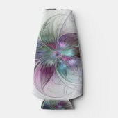 カラフル抽象芸術フラワーモダンフローラフラクタル ボトルクーラー (正面)
