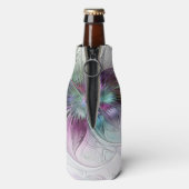カラフル抽象芸術フラワーモダンフローラフラクタル ボトルクーラー (ボトル裏面)