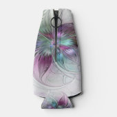 カラフル抽象芸術フラワーモダンフローラフラクタル ボトルクーラー (裏面)