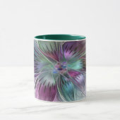 カラフル抽象芸術フラワーモダンフローラフラクタル マグカップ (中央)