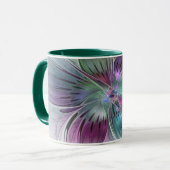 カラフル抽象芸術フラワーモダンフローラフラクタル マグカップ (正面左)